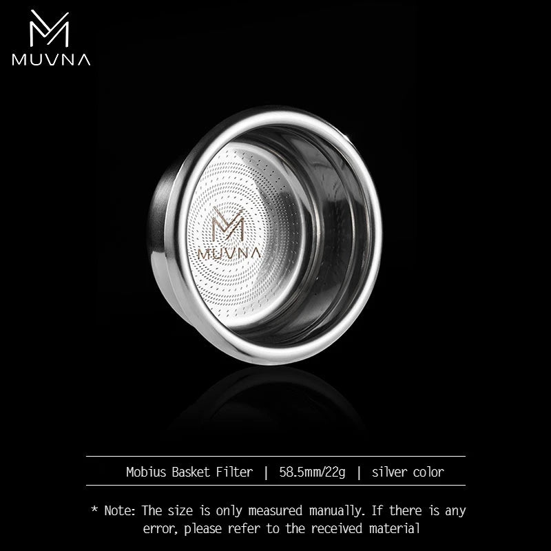 MUVNA Precision High Extraction Mobius Espresso Basket Filter, Micro Sieve Filter Basket with 304 Stainless Steel for 51/54/58mm