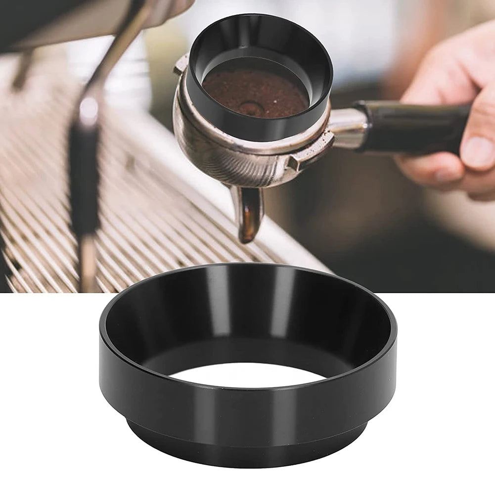 51mm Espresso Dosing Funnel, Magnetic Ring Coffee Machine Accessories Brewing Coffee Tamper Powder Tool(Black)