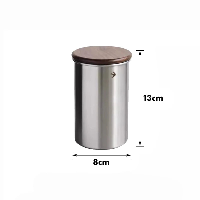 304 Stainless Steel Coffee Canisters with Lid, Food Storage Container for Coffee Bean Nuts Biscuits Cereal - Kitchen Tools