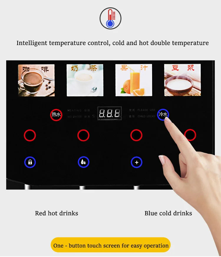 Table 6 Flavors Of Hot And Cold Coffee Machine Automatic One Hot Cocoa Juice Instant Coffee Machine