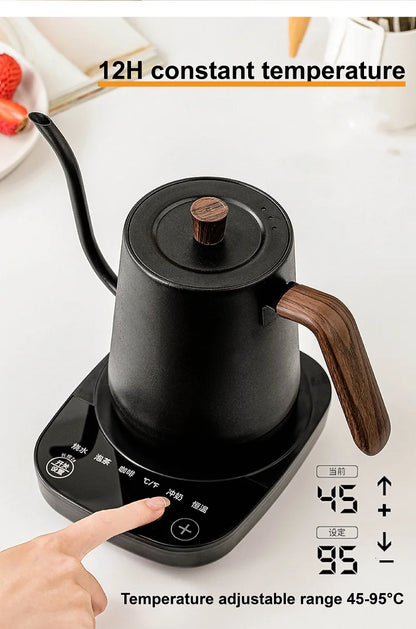 110V Electric Kettle Smart Hand Brewed Gooseneck Coffee Pot 800ml Home Temperature Controlled Kettle Suitable For Coffee/Tea