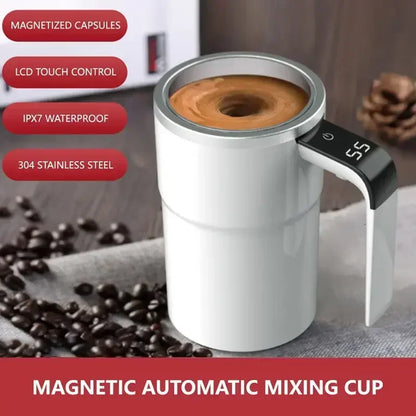 380ML Automatic Self Stirring Magnetic Mug with LCD Screen Coffee Milk Juice Mixing Cup USB Rechargeable Smart Thermal Cups