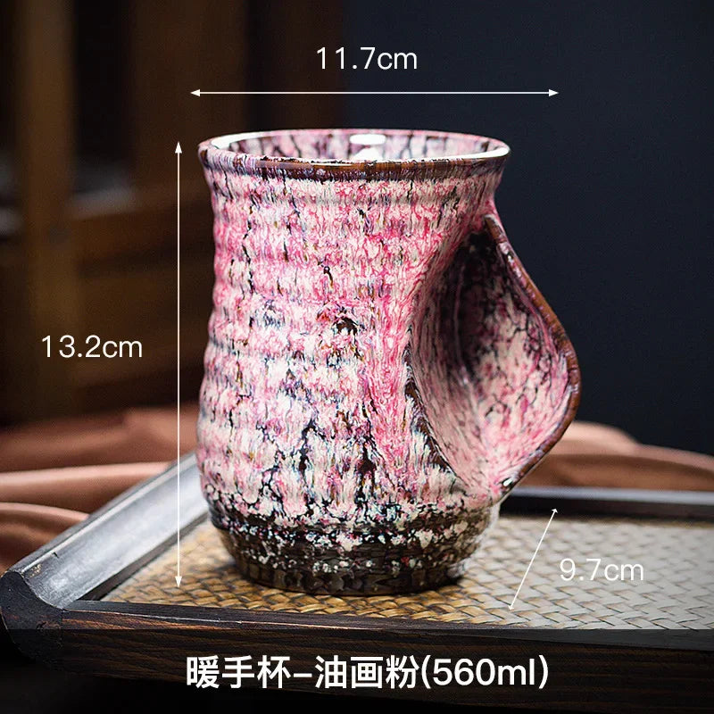 1Pc, 500ml Creative Ceramic Coffee Cup, Kiln Changed Pottery, Cute Tea Cups, Kung Fu Teacup, Wholesale