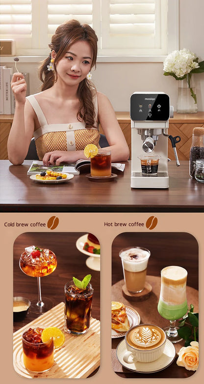20bar Italian Coffee Machine Household Semi-automatic Hot and Cold Double Extraction with Steam Milk Frother Espresso Machine