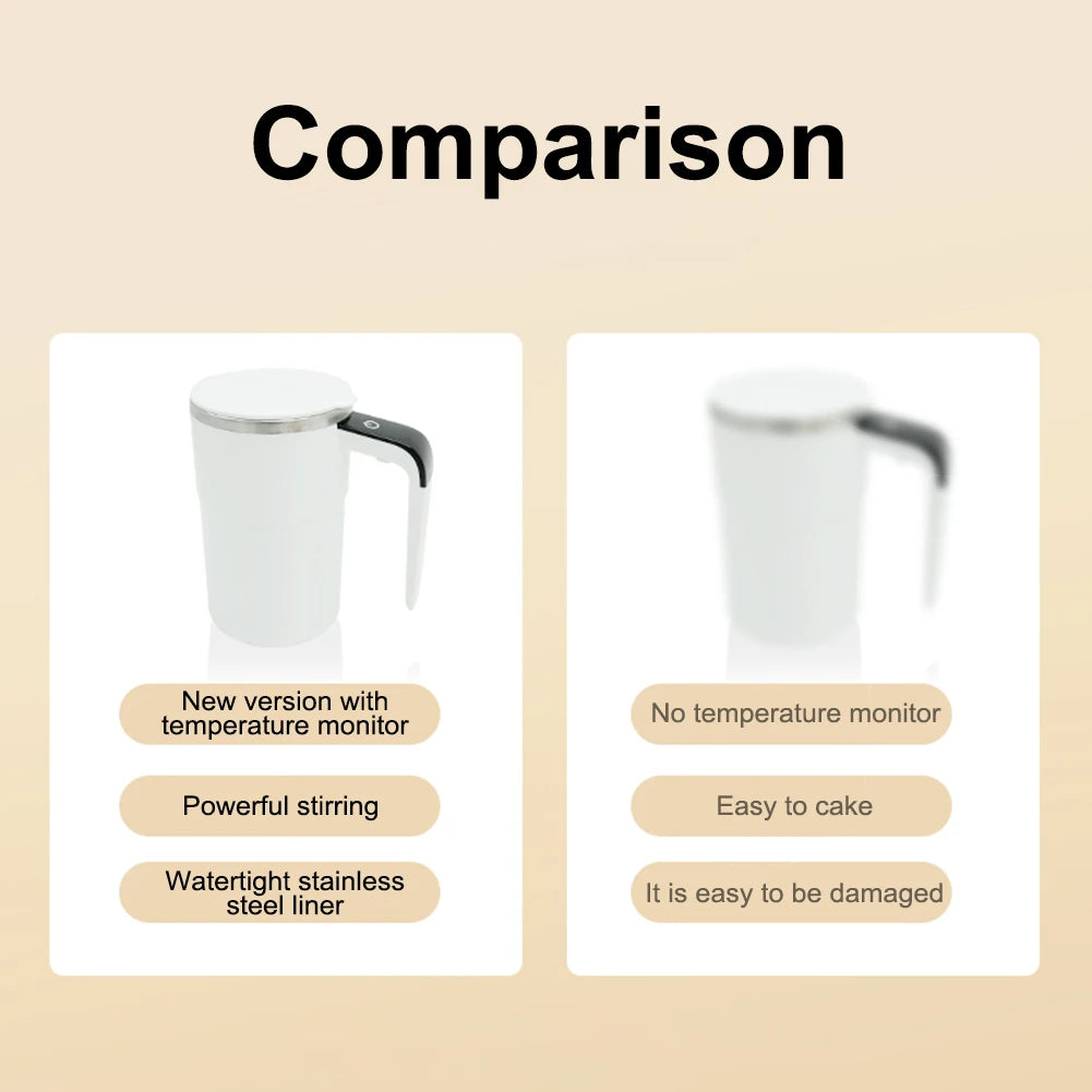 Magnetic Self Stirring Coffee Mugs Portable Automatic Mixing Cup Rechargeable Self Stirring Cup With Thermometer For Home Office