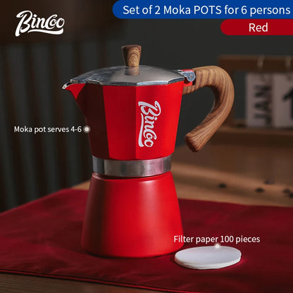 Bincoo Single Valve Coffee Moka Pot Espresso Machine Brewed Coffee Italian Home Outdoor Kitchen Utensils Barista Accessories
