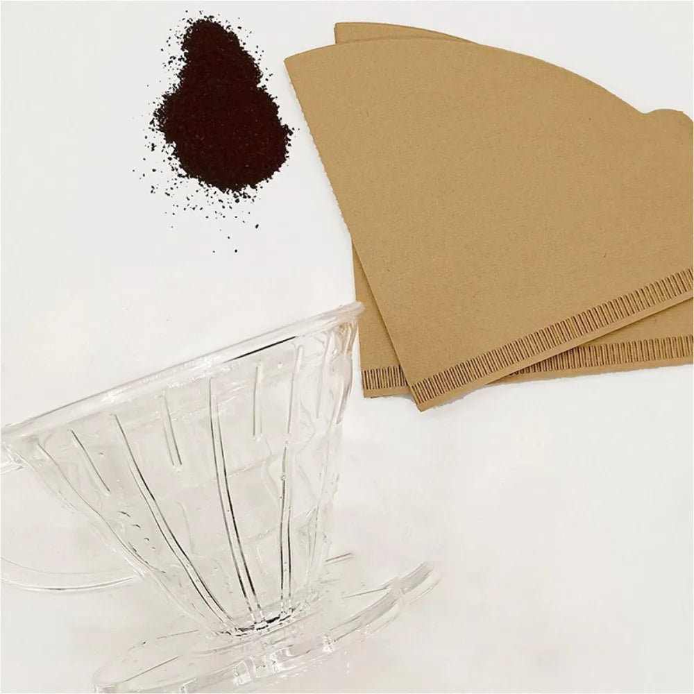 40Pcs/pack Coffee Filter Paper  Disposable Coffer Filters  V.60 Hand Punch V-shaped Conical Drip Filter Barista Tool