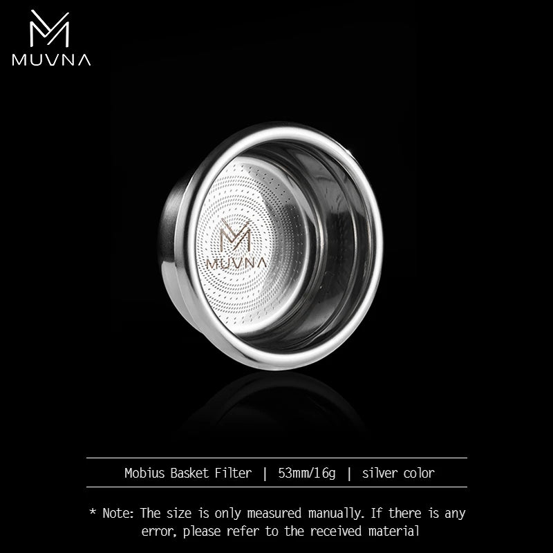 MUVNA Precision High Extraction Mobius Espresso Basket Filter, Micro Sieve Filter Basket with 304 Stainless Steel for 51/54/58mm