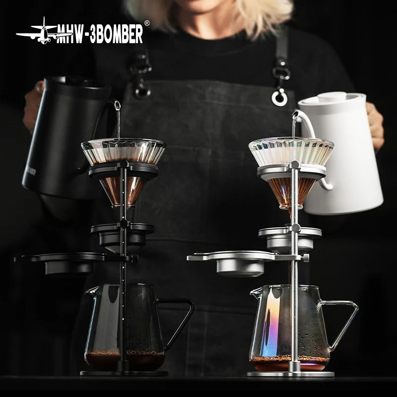 MHW-3BOMBER Pour Over Chilling Ball Stand Aluminum Alloy Dripper Stand With Detachable Design Chilling Ball Rack Barista Tools