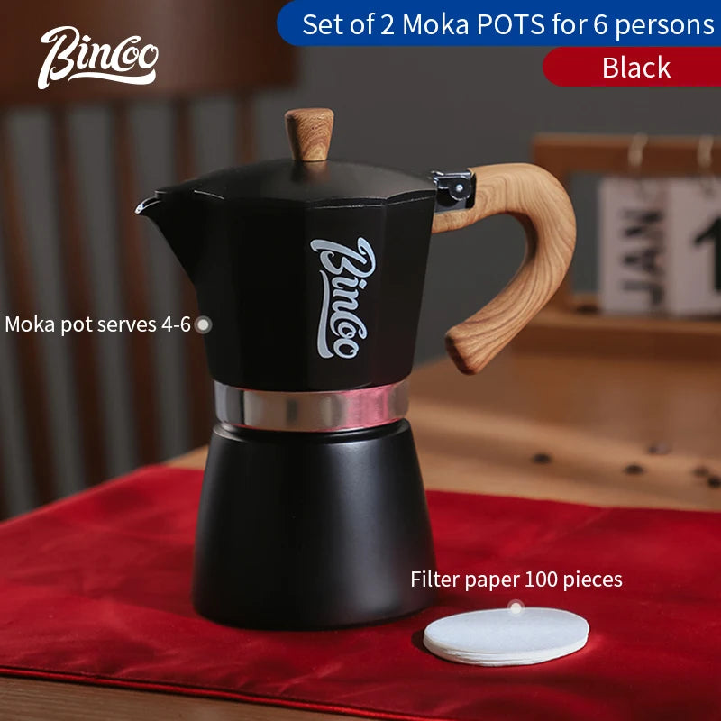 Bincoo Single Valve Coffee Moka Pot Espresso Machine Brewed Coffee Italian Home Outdoor Kitchen Utensils Barista Accessories