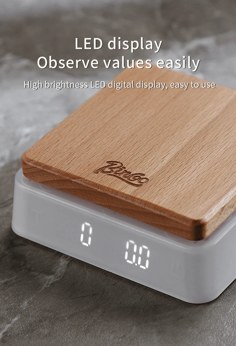 Binoo Coffee Professional Digital Scale Household Small Coffee Scale Professional Sensitive Italian Hand-Brewed Coffee Scale