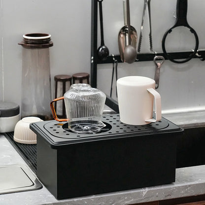 Pitcher Rinser Stainless Steel Free From Opening Kitchen Sink Automatic Glass Cup Washer for Hotel Bar Coffee Milk Tea Cup Black
