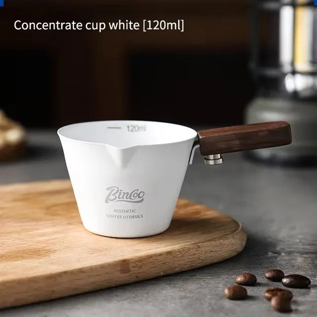 Bincoo Coffee extraction cup concentration cup stainless steel liquid cup wood handle powder press powder cup tool full set