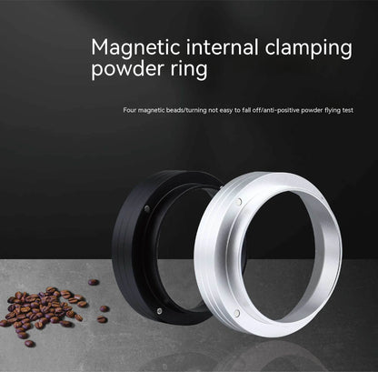 Aluminum Coffee Powder Dosing Ring Receiver Magnetic Suction Powder Ring Coffee Machine for 51 53 58Mm Coffee Filter Tamper