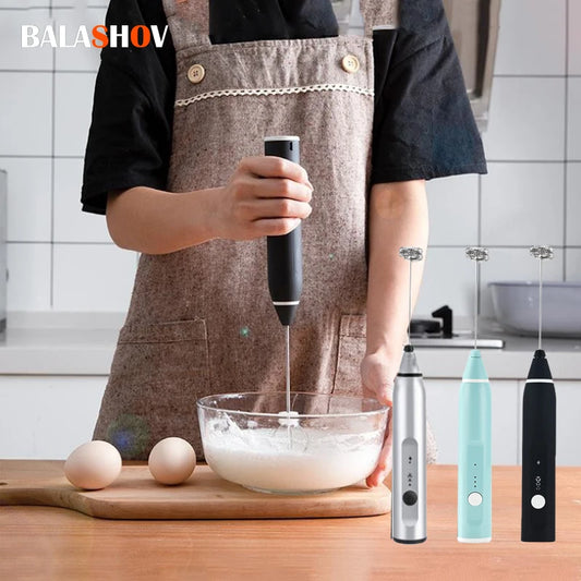 Wireless Milk Frothers Electric Handheld Blende Portable USB Rechargeable Electrical Mini Maker Whisk Mixer Coffee Frothing Wand