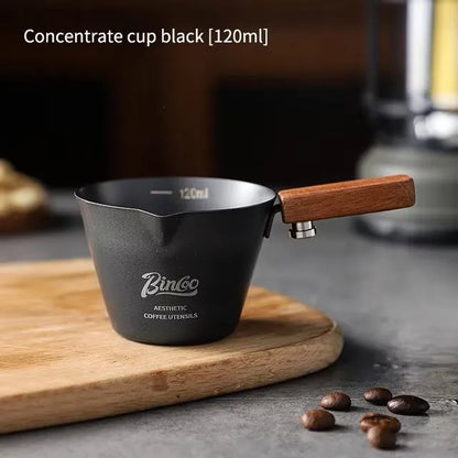 Bincoo Coffee extraction cup concentration cup stainless steel liquid cup wood handle powder press powder cup tool full set