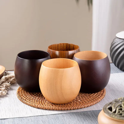 Wooden Big Belly Handmade Natural Spruce Wood Cups Beer Tea Coffee Milk Water Cup Kitchen Bar Drinkware