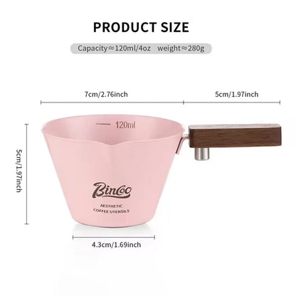 Bincoo Coffee extraction cup concentration cup stainless steel liquid cup wood handle powder press powder cup tool full set