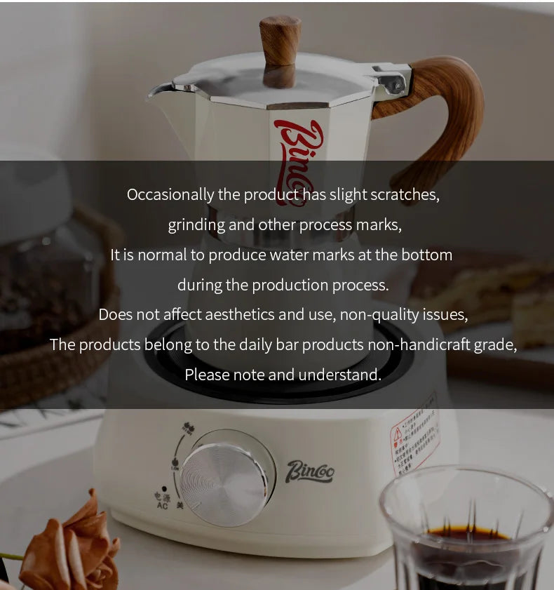 Bincoo Single Valve Coffee Moka Pot Espresso Machine Brewed Coffee Italian Home Outdoor Kitchen Utensils Barista Accessories