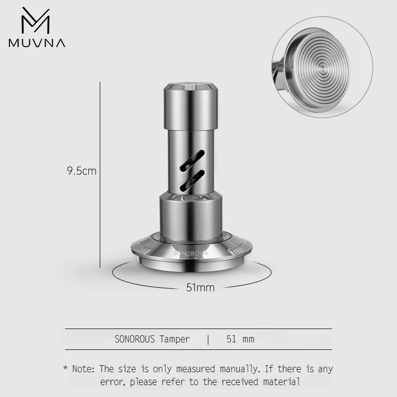 MUVNA V2 Espresso Tamper, 30lbs pressure Spring-loaded Coffee Tamper,Stainless Steel Gravity Adaptive Height Distributor New Set