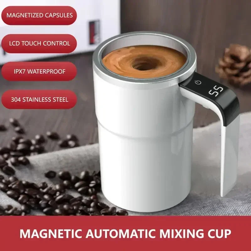 Automatic Electric Stirring Coffee Mugs，Self Stirring Coffee Mug With Straw, Coffee Milk Auto Mixing Cups,Charging, Portable