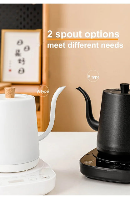 110V Electric Kettle Smart Hand Brewed Gooseneck Coffee Pot 800ml Home Temperature Controlled Kettle Suitable For Coffee/Tea