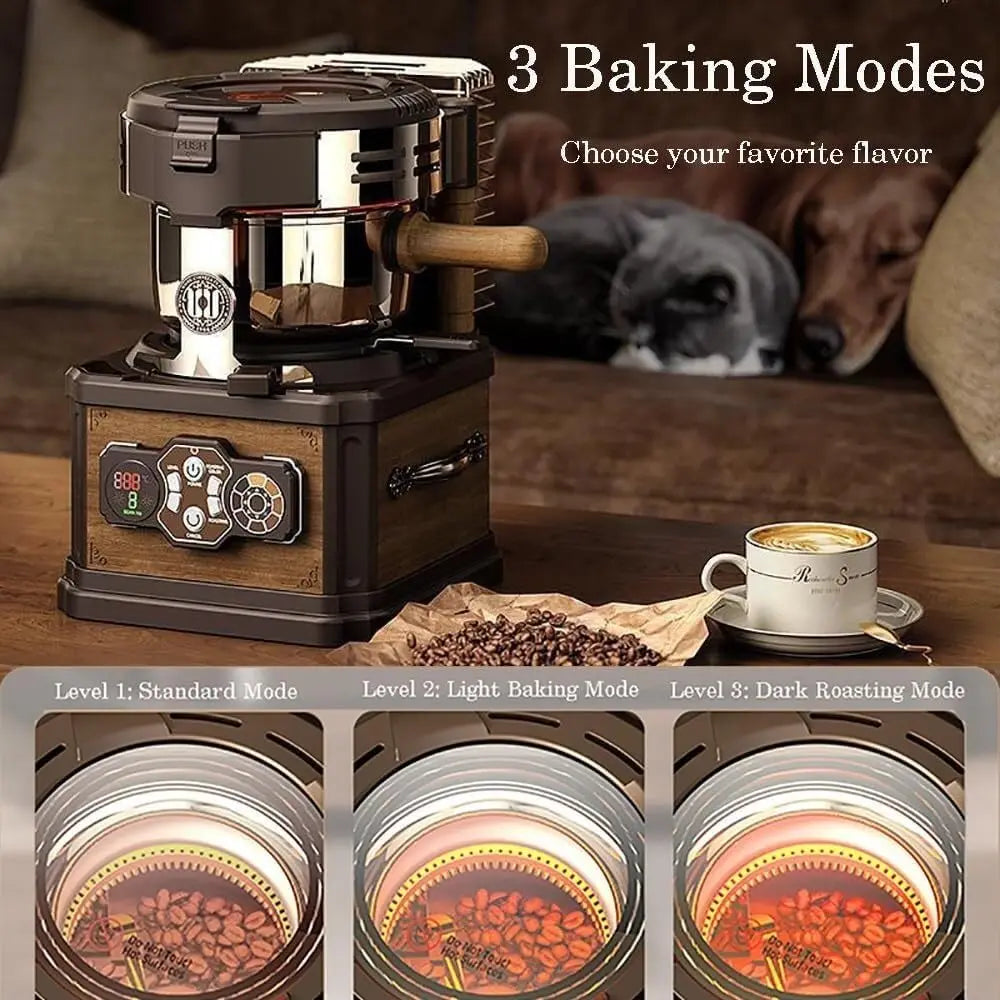 Coffee Bean Roaster Machine for Home Use,3 Baking Modes + 8 Baking Level,Built-in Smoke Remover + Bean