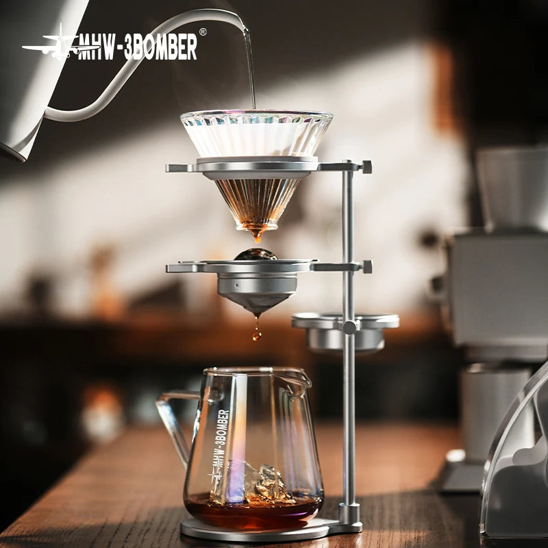 MHW-3BOMBER Pour Over Chilling Ball Stand Aluminum Alloy Dripper Stand With Detachable Design Chilling Ball Rack Barista Tools