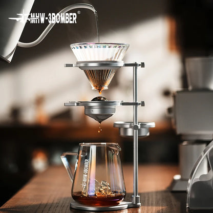 MHW-3BOMBER Pour Over Chilling Ball Stand Aluminum Alloy Dripper Stand With Detachable Design Chilling Ball Rack Barista Tools