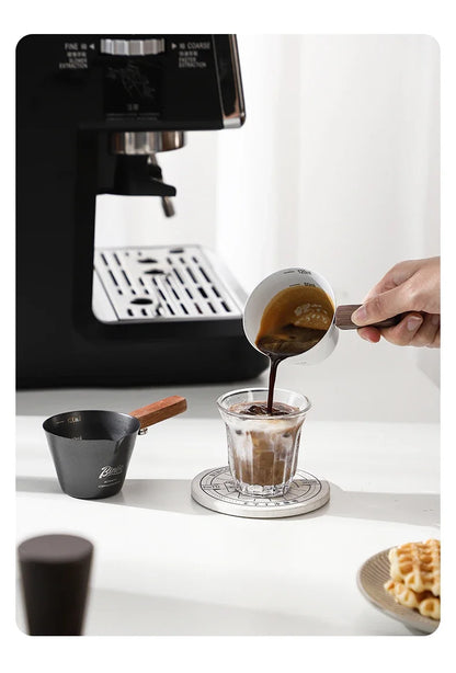 Bincoo Coffee extraction cup concentration cup stainless steel liquid cup wood handle powder press powder cup tool full set