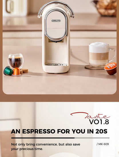 Cafelffe 3in1 Capsule Coffee Machine Hot/Cold Multiple Espresso Cafetera Cappuccino Coffee Maker Dolce Gusto Nespresso Powder 19