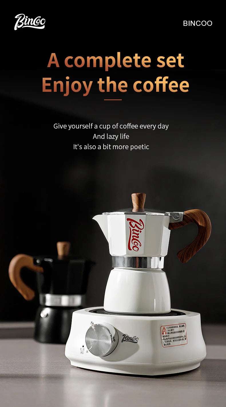 Bincoo Single Valve Coffee Moka Pot Espresso Machine Brewed Coffee Italian Home Outdoor Kitchen Utensils Barista Accessories