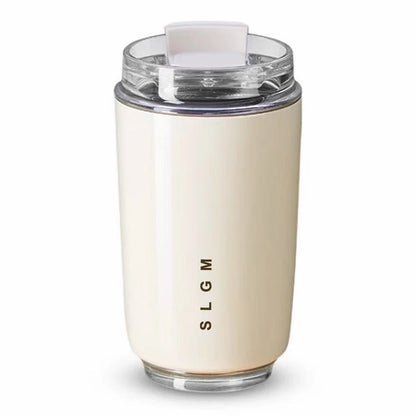1PCTumbler Thermos Cup Milky White Coffee Mug Car Insulated Water Bottle Travel Stainless Steel Vacuum Flasks Drinking Kettle