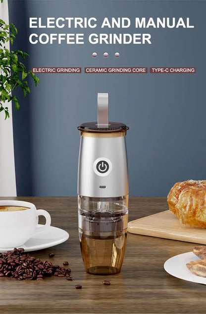 Portable Electric Manual 2-in-1 Coffee Grinder USB Charge Profession Grinding Core Coffee Beans Grinder For Home Office Travel