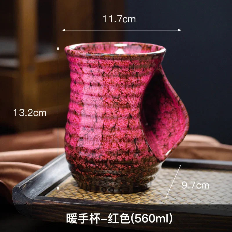 1Pc, 500ml Creative Ceramic Coffee Cup, Kiln Changed Pottery, Cute Tea Cups, Kung Fu Teacup, Wholesale