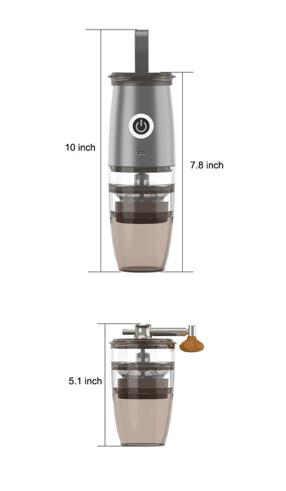 Portable Electric Manual 2-in-1 Coffee Grinder USB Charge Profession Grinding Core Coffee Beans Grinder For Home Office Travel