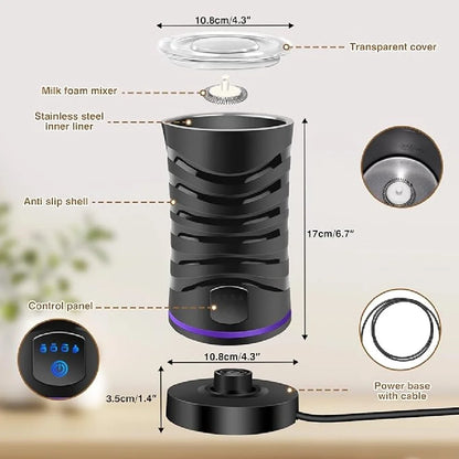 Electric Milk Frother 4-in-1 (Hot & Cold) – 600ml Stainless Steel