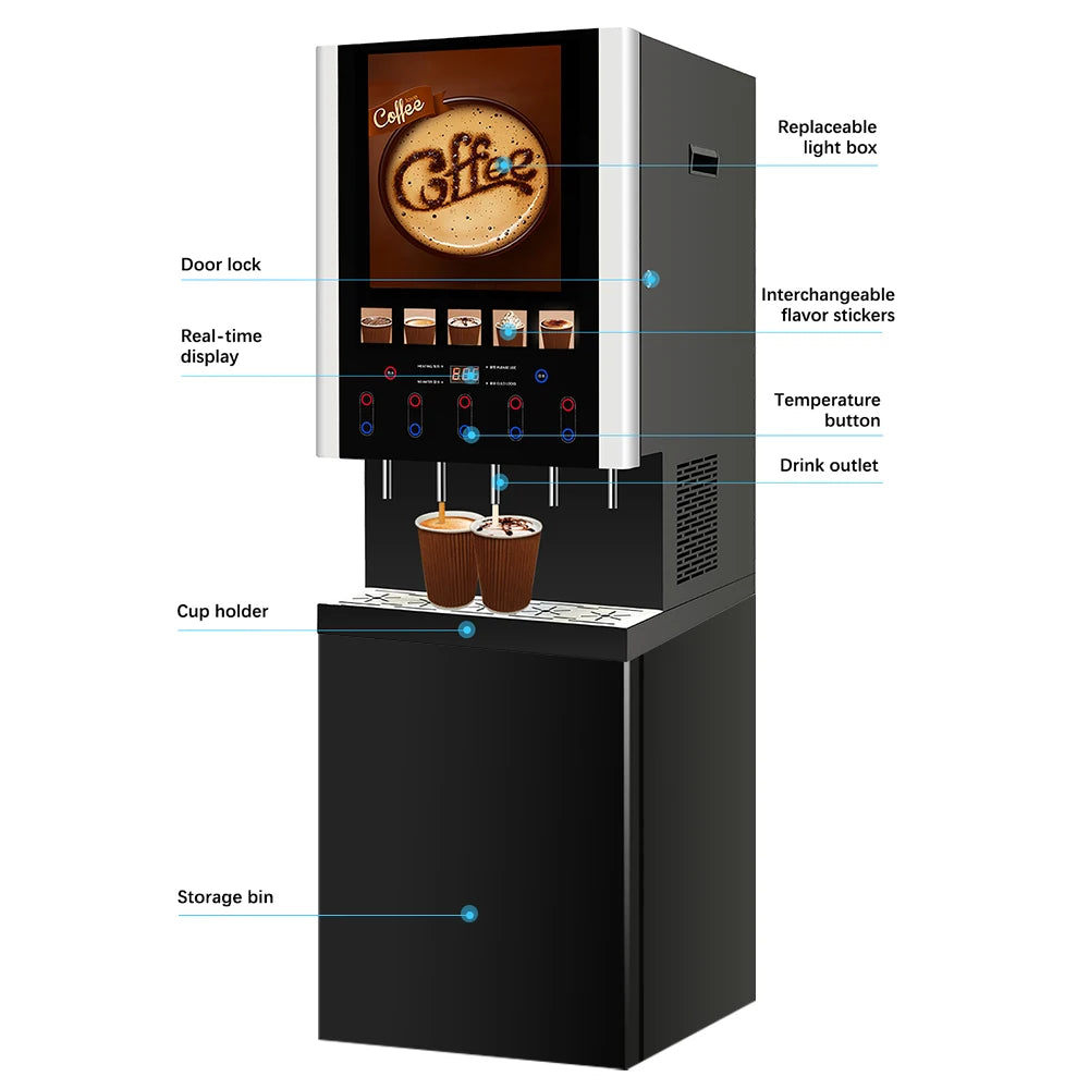 Professional Smart Intelligent Type Fully Automatic Equipment Vending Espresso Coffee Machine