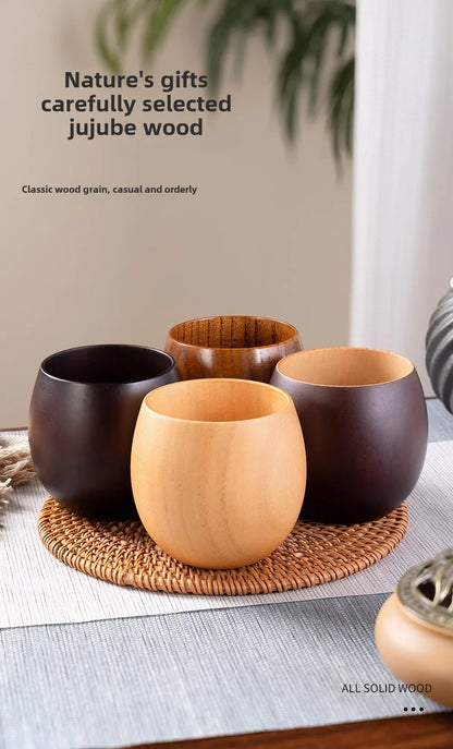 Wooden Big Belly Handmade Natural Spruce Wood Cups Beer Tea Coffee Milk Water Cup Kitchen Bar Drinkware