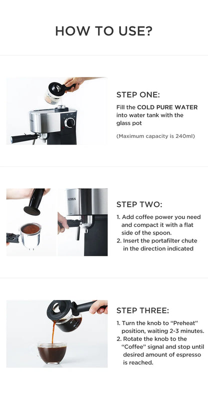 Petrus Coffee Machine Espresso Coffee Maker With Fancy Milk System Milk Bubble Maker(220V)