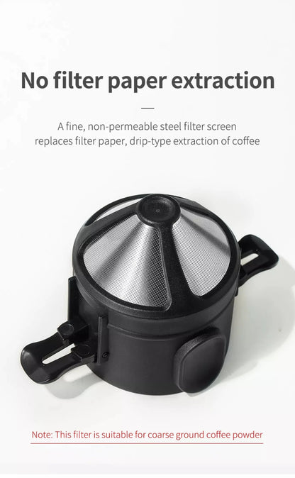 304 Stainless Steel Portable Coffee Filter Drip Coffee Tea Holder Reusable Mug Coffee Dripper Tea Cup Set Coffee Pot Coffeeware