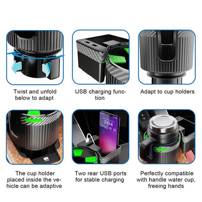 Car Cup Holder With Adjustable Base Automotive Adapter Bottle Holder Adjustable Arms & Base Insert Car Coffee Mug Adapter With