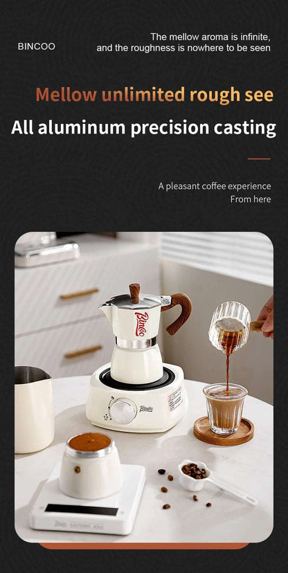Bincoo Single Valve Coffee Moka Pot Espresso Machine Brewed Coffee Italian Home Outdoor Kitchen Utensils Barista Accessories