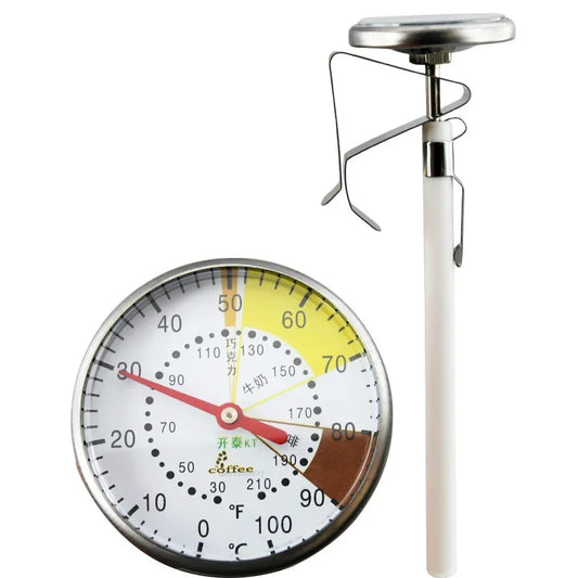 5-Inch Dial Probe Thermometer 0-100 °C Milk Coffee Thermometer Instant Read Stainless Steel for Kitchen Food Cooking Milk Coffee