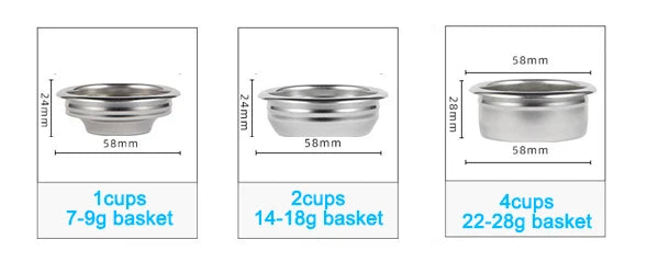 58mm Bottomless Portafilter With 1 2 4 Cup Basket For Expobar/ROCKET/FAEMA/RANCILIO Naked E61 Coffee Handle Barista Tools