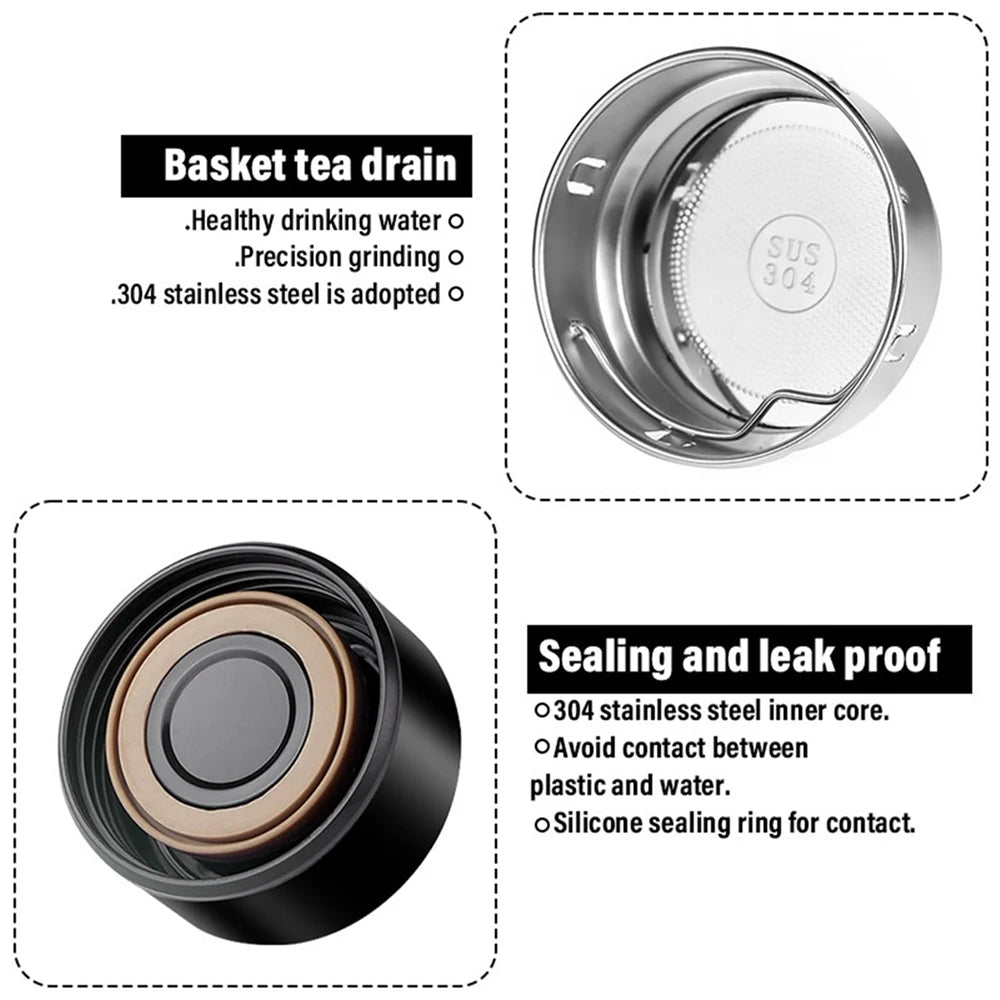 Thermos Flask Smart Cup With Temperature Display 304 Stainless Steel Vacuum Insulated Thermos Cup For Audi S Line 8p B8 A1 A2 C7