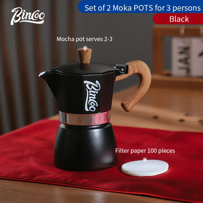 Bincoo Single Valve Coffee Moka Pot Espresso Machine Brewed Coffee Italian Home Outdoor Kitchen Utensils Barista Accessories