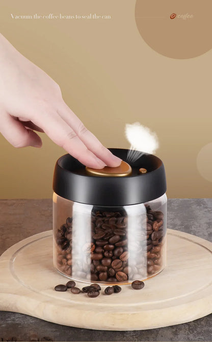 PARACITY Vacuum Sealed Tank Coffee Bean Glass Sealed Jar Household Moisture-proof Air Extraction Airtight Container Coffee Set