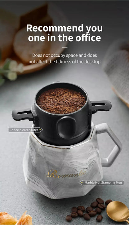 304 Stainless Steel Portable Coffee Filter Drip Coffee Tea Holder Reusable Mug Coffee Dripper Tea Cup Set Coffee Pot Coffeeware