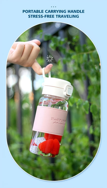 Portable Water Bottle - Ultra-Portable Design with Convenient Straw, Durable High-Temperature Resistance, Simple and Easy-to-Use for Men and Women, Perfect for Outdoor and Daily Use